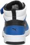 Puma Rebound V6 Mid sneakers wit zwart blauw Jongens Meisjes Imitatieleer 28 - Thumbnail 8