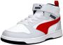 Puma Rebound V6 Mid sneakers lichtgrijs zwart rood Jongens Meisjes Imitatieleer 35 - Thumbnail 10