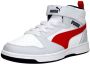 Puma Rebound V6 Mid sneakers lichtgrijs zwart rood Jongens Meisjes Imitatieleer 33 - Thumbnail 7