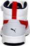 Puma Rebound V6 Mid sneakers lichtgrijs zwart rood Jongens Meisjes Imitatieleer 33 - Thumbnail 8