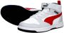 Puma Rebound V6 Mid sneakers lichtgrijs zwart rood Jongens Meisjes Imitatieleer 28 - Thumbnail 8