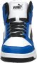 Puma Rebound V6 Mid sneakers wit zwart kobaltblauw Imitatieleer 35.5 - Thumbnail 12