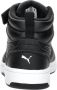 Puma Rebound V6 Mid sneaker zwart wit Jongens Meisjes Imitatieleer 36 Sneakers - Thumbnail 10