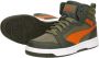 PUMA Rebound V6 Mid WTR Jr Unisex Sneakers Dark Olive-Maple Syrup- Olive - Thumbnail 9