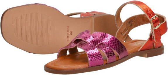 Red Rag Sandalen Plat Fuchsia