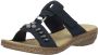 Rieker Blauwe Beaded Slipper met Klittenbandsluiting Blue - Thumbnail 9