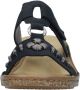 Rieker Blauwe Beaded Slipper met Klittenbandsluiting Blue - Thumbnail 11