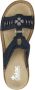 Rieker Blauwe Beaded Slipper met Klittenbandsluiting Blue - Thumbnail 13