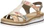 Rieker Gouden Metallic Sandaal met Print Multicolor Dames - Thumbnail 7