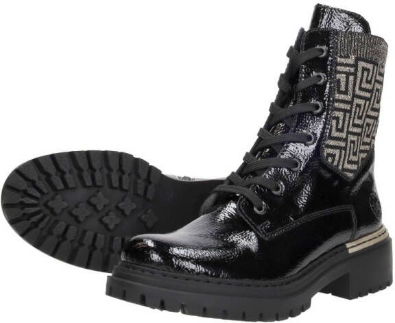 Rieker Veterschoenen Hoog Zwartlak