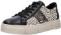 Rieker Trendy damessneaker met beige zwarte print en metallic detail Zwart Heren - Thumbnail 5