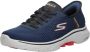 Skechers Go Walk 7 Free Hand 2 Heren Instappers Donkerblauw Rood - Thumbnail 3