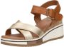 Sub55 Sandalen Hak Sandalen Hak Cognac - Thumbnail 3