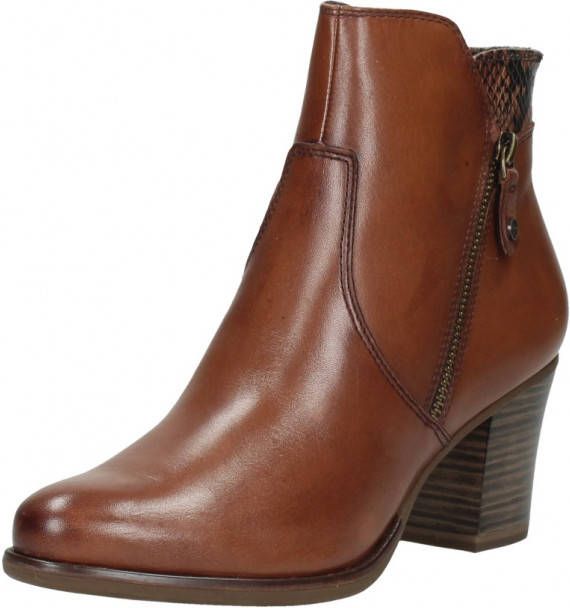 Tamaris Tora Enkellaarsje Dames Bruin Cognac - Schoenen.nl