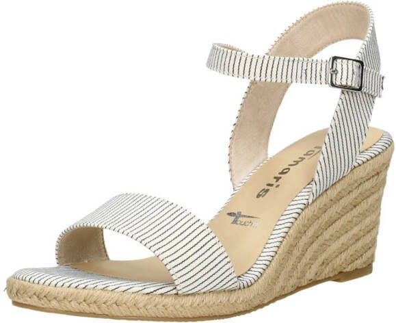 Tamaris Sandalen met sleehak wit - Schoenen.nl