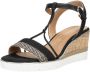 Tamaris Elegante zwarte textiel sandalettes met 7 cm hak Black Dames - Thumbnail 7