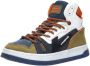 VINGINO Max Mid leren sneakers blauw beige Jongens Leer Meerkleurig 36 - Thumbnail 12