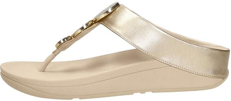 FitFlop Halo Bead-Circle Metallic Toe-Post Sandals Dames Slippers Metallic Beige - Foto 3