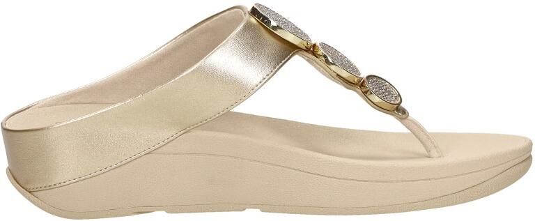 FitFlop Halo Bead-Circle Metallic Toe-Post Sandals Dames Slippers Metallic Beige - Foto 8