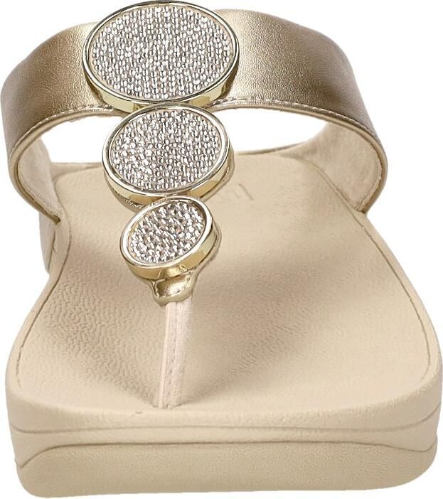 FitFlop Halo Bead-Circle Metallic Toe-Post Sandals Dames Slippers Metallic Beige - Foto 4