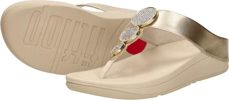 FitFlop Halo Bead-Circle Metallic Toe-Post Sandals Dames Slippers Metallic Beige - Foto 7
