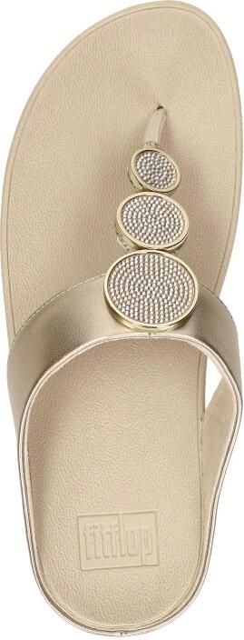 FitFlop Halo Bead-Circle Metallic Toe-Post Sandals Dames Slippers Metallic Beige - Foto 9
