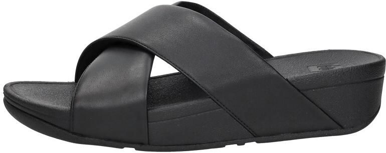 FitFlop Lulu Cross Slide Sandals Leather Dames Sandalen Zwart - Foto 5