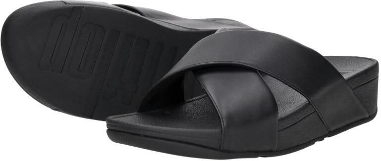 FitFlop Lulu Cross Slide Sandals Leather Dames Sandalen Zwart - Foto 9