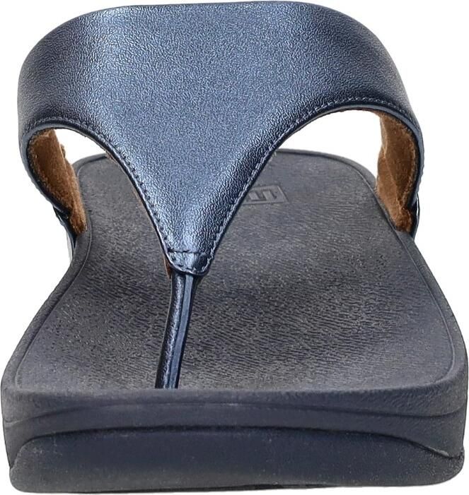 FitFlop Lulu Lederen Teenslipper Microwobbleboard-zool technologie BLAUW - Foto 5