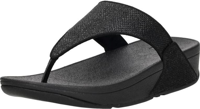 FitFlop Lulu Shimmerglitz Toe-Post Sandals Dames Sandalen Zwart - Foto 4