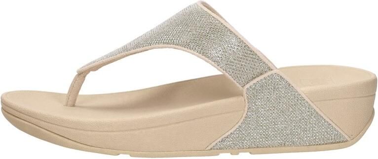 FitFlop Lulu Shimmerglitz Toe-Post Sandals Dames Sandalen Metallic Beige - Foto 7