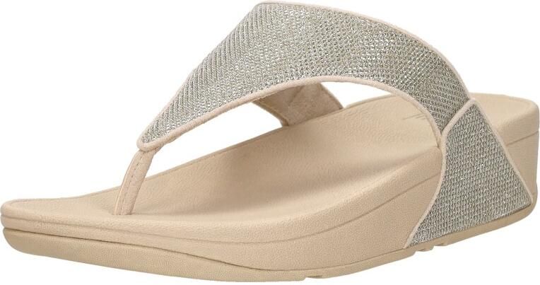 FitFlop Lulu Shimmerglitz Toe-Post Sandals Dames Sandalen Metallic Beige - Foto 10