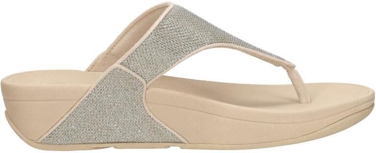FitFlop Lulu Shimmerglitz Toe-Post Sandals Dames Sandalen Metallic Beige - Foto 12