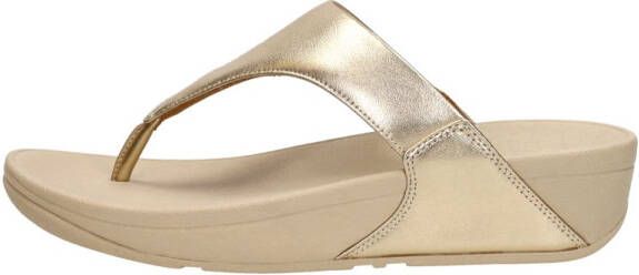 FitFlop Lulu Leather Toepost Vrouwen Teenslippers Platino - Foto 4