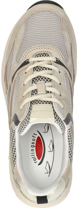 Gabor 86.936.39 Rolling Soft Sneakers Beige Leer en Mesh Dames Breed Beige - Foto 12