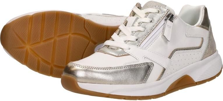 Gabor Rollingsoft Sneaker Veter en Rits Wit Goud Leer - Foto 12