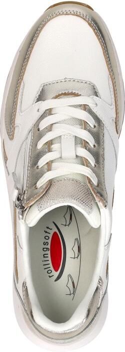 Gabor Rollingsoft Sneaker Veter en Rits Wit Goud Leer - Foto 13