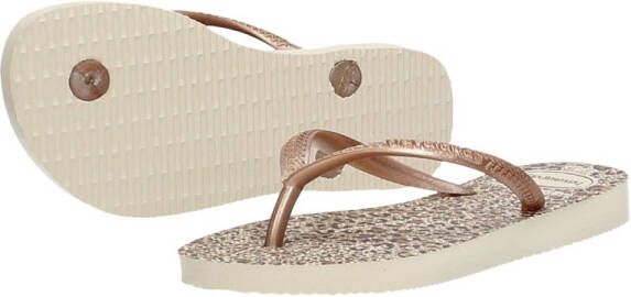 Havaianas Kids Slim Animals teenslippers roségoud panterprint - Foto 6