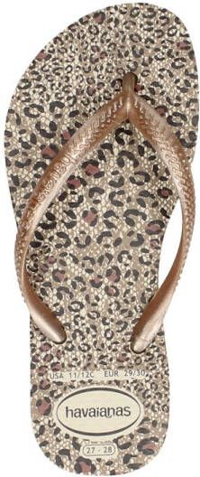 Havaianas Kids Slim Animals teenslippers roségoud panterprint - Foto 8