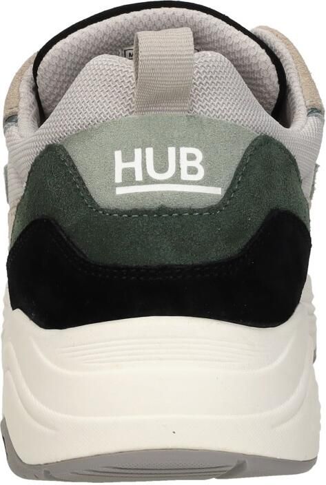 HUB Glide S43 chunky suède sneakers grijsgroen beige - Foto 6
