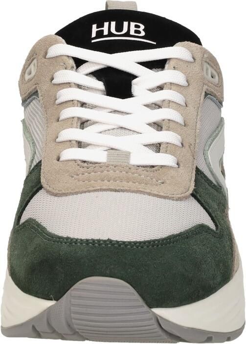 HUB Glide S43 chunky suède sneakers grijsgroen beige - Foto 5