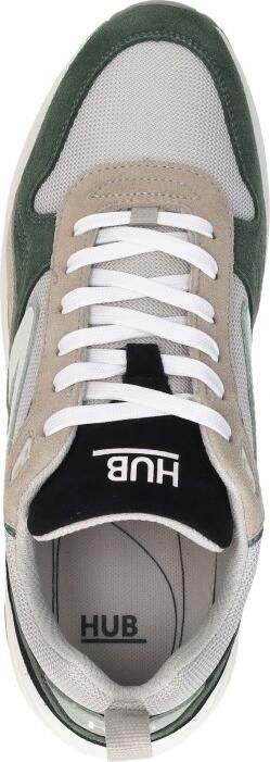HUB Glide S43 chunky suède sneakers grijsgroen beige - Foto 8