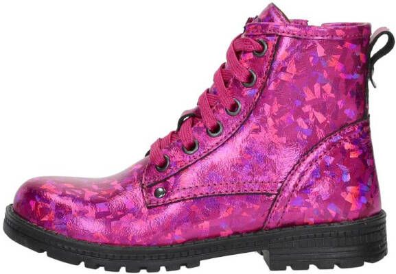 KEQ Veterschoen hoog Veterschoen hoog fuchsia - Foto 3