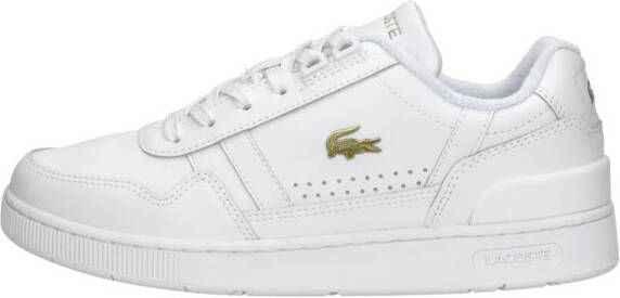 Lacoste Logo Sneaker Mat Leer Label Ingedrukt Vetersluiting White Dames - Foto 12