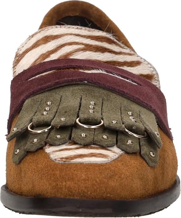 Lazamani Lola leren loafers met franjes cognac - Foto 3