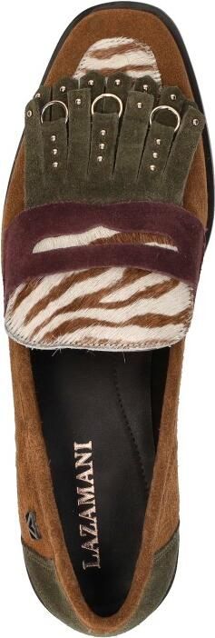 Lazamani Lola leren loafers met franjes cognac - Foto 5