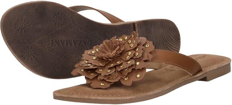 Lazamani Kira Dames Teenslippers Leer Tan - Foto 9