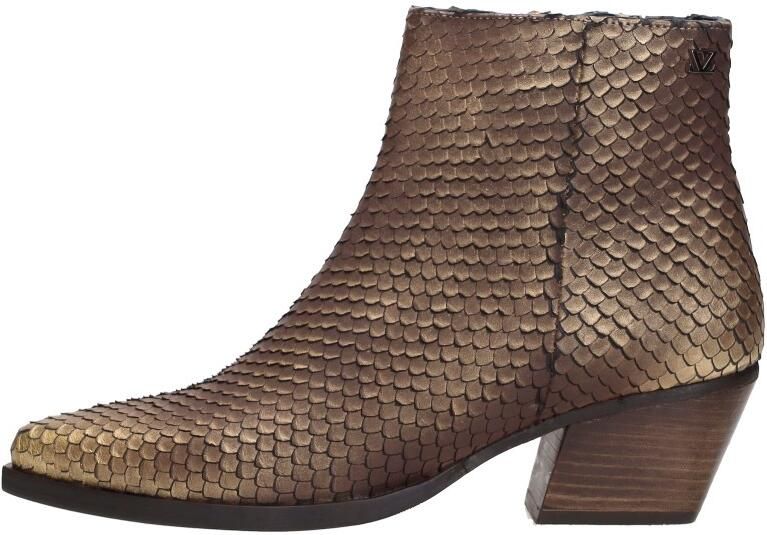 Laza i Phoebe Enkellaarsjes Leer Gold Brown - Foto 6