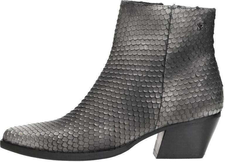 Lazamani Phoebe Dames Enkellaarsjes Leer Silver Black - Foto 6