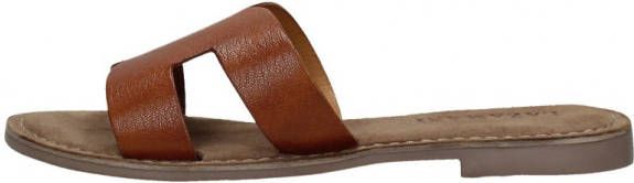 Lazamani dames sandaal bruin leer - Schoenen.nl